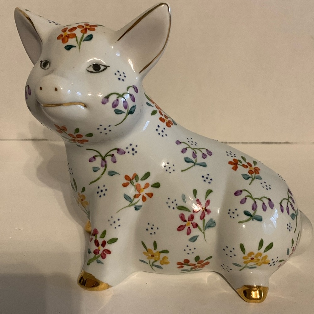 Formalities  Baum, floral ceramic pig. Farmhouse, country, Easter decor. 🐷🐽🐖